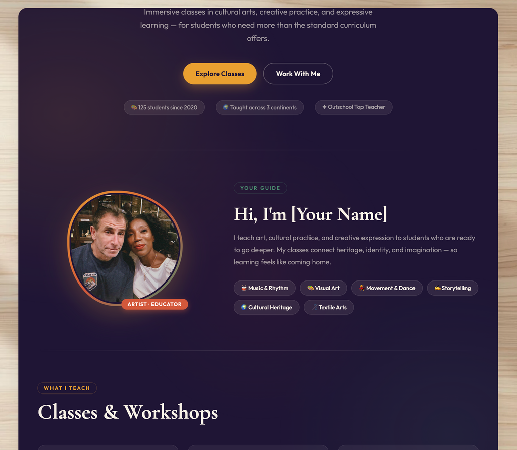 The Art & Culture Teacher Landing Page